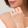 Thumbnail Image 2 of 1 CT. T.W. Composite Diamond Double Oval Frame Vintage-Style Engagement Ring in 10K White Gold