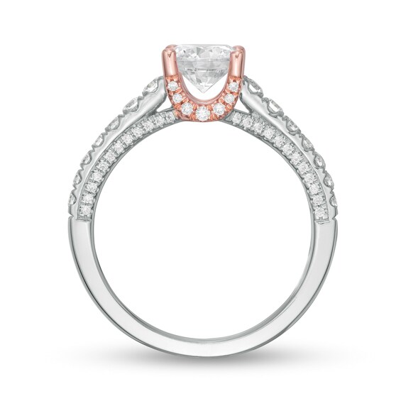 Zales Private Collection 1-1/2 CT. T.w. Certified Colorless Diamond Engagement Ring in 14K Two-Tone Gold (F/I1)