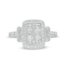 Thumbnail Image 4 of 3/4 CT. T.W. Composite Diamond Rectangular Frame Vintage-Style Engagement Ring in 14K White Gold