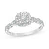 Thumbnail Image 0 of 1/4 CT. T.W. Diamond Double Cushion Frame Vintage-Style Engagement Ring in 10K White Gold