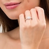 Thumbnail Image 2 of 1/4 CT. T.W. Diamond Double Cushion Frame Vintage-Style Engagement Ring in 10K White Gold