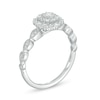 Thumbnail Image 2 of 1/4 CT. T.W. Diamond Double Cushion Frame Vintage-Style Engagement Ring in 10K White Gold