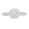 Thumbnail Image 3 of 1/4 CT. T.W. Diamond Double Cushion Frame Vintage-Style Engagement Ring in 10K White Gold