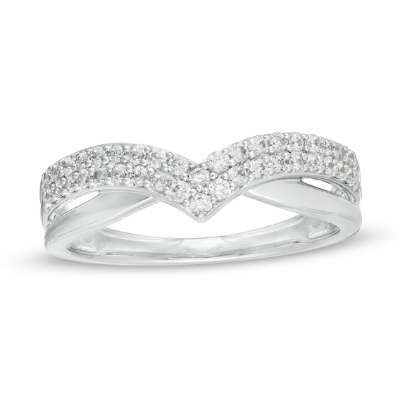1/3 CT. T.w. Diamond Chevron Anniversary Band in 14K White Gold