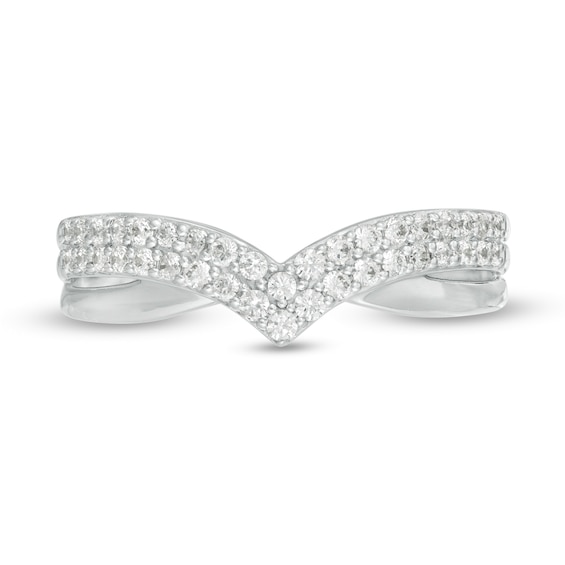 1/3 CT. T.w. Diamond Chevron Anniversary Band in 14K White Gold