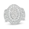 Thumbnail Image 1 of 4 CT. T.W. Composite Diamond Oval Frame Engagement Ring in 10K White Gold
