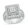 2 CT. T.W. Princess-Cut Composite Diamond Double Frame Engagement Ring ...