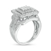 Thumbnail Image 3 of 2 CT. T.W. Princess-Cut Composite Diamond Double Frame Engagement Ring in 10K White Gold