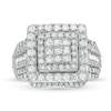 Thumbnail Image 4 of 2 CT. T.W. Princess-Cut Composite Diamond Double Frame Engagement Ring in 10K White Gold