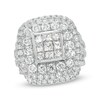 Thumbnail Image 1 of 4 CT. T.W. Princess-Cut Composite Diamond Triple Frame Engagement Ring in 10K White Gold