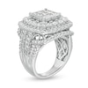 Thumbnail Image 3 of 4 CT. T.W. Princess-Cut Composite Diamond Triple Frame Engagement Ring in 10K White Gold