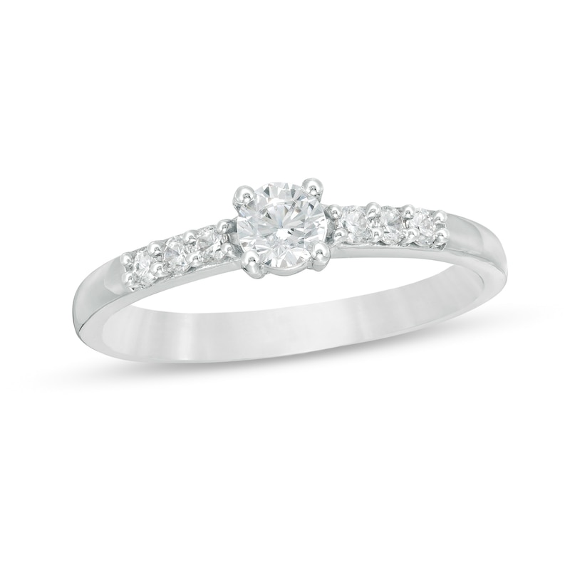 1/3 CT. T.W. Diamond Engagement Ring in 10K White Gold