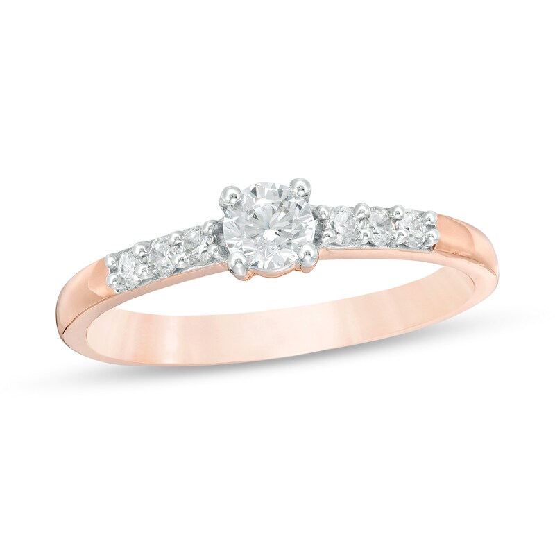 Main Image 1 of 1/3 CT. T.W. Diamond Engagement Ring in 10K Rose Gold