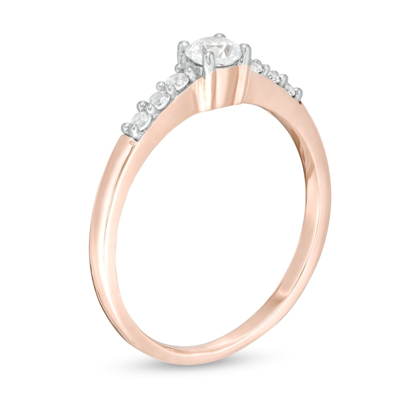 Main Image 3 of 1/3 CT. T.W. Diamond Engagement Ring in 10K Rose Gold