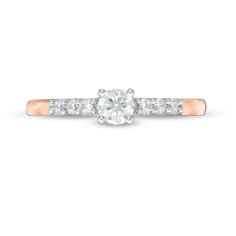 Main Image 4 of 1/3 CT. T.W. Diamond Engagement Ring in 10K Rose Gold