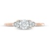 Thumbnail Image 3 of 3/8 CT. T.W. Diamond Tri-Sides Engagement Ring in 10K Rose Gold