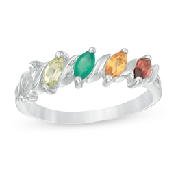 Mother's Marquise Birthstone "S" Ring (2-6 Stones)