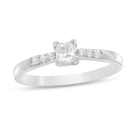 1/3 CT. T.w. Princess-Cut Diamond Engagement Ring in 10K White Gold