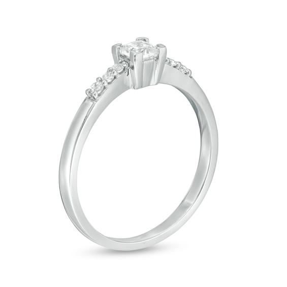 1/3 CT. T.w. Princess-Cut Diamond Engagement Ring in 10K White Gold
