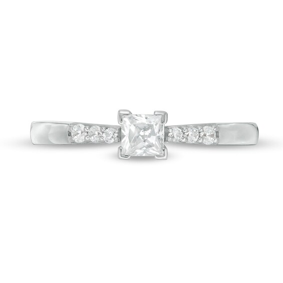1/3 CT. T.w. Princess-Cut Diamond Engagement Ring in 10K White Gold