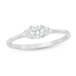1/3 CT. T.W. Diamond Tri-Sides Engagement Ring in 10K White Gold