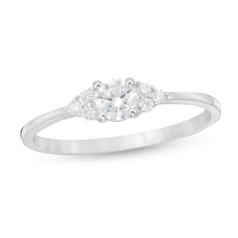 Main Image 1 of 1/3 CT. T.W. Diamond Tri-Sides Engagement Ring in 10K White Gold