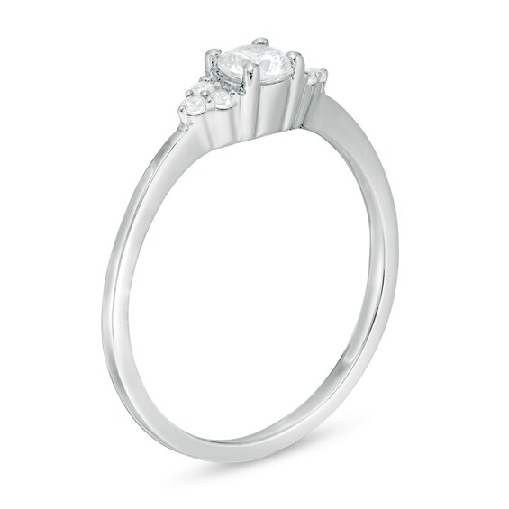 1/3 CT. T.w. Diamond Tri-Sides Engagement Ring in 10K White Gold