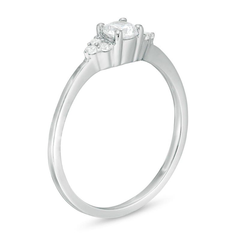 Main Image 3 of 1/3 CT. T.W. Diamond Tri-Sides Engagement Ring in 10K White Gold