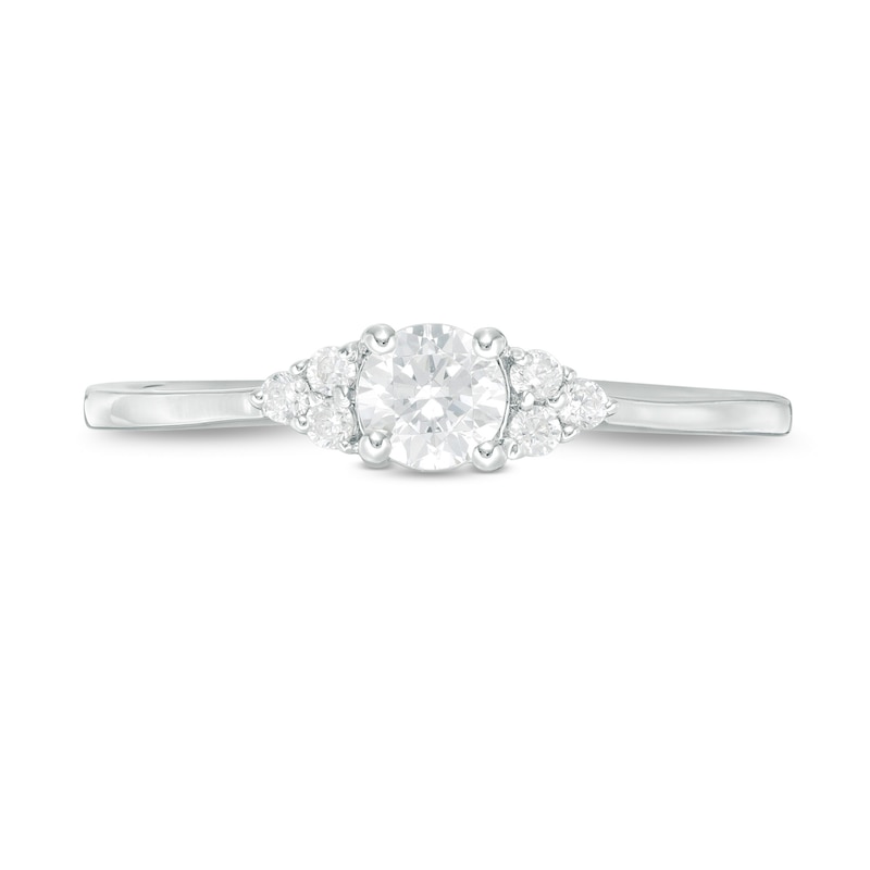 Main Image 4 of 1/3 CT. T.W. Diamond Tri-Sides Engagement Ring in 10K White Gold