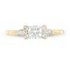Thumbnail Image 4 of 3/8 CT. T.W. Diamond Petal Tri-Sides Engagement Ring in 10K Gold