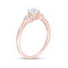 Thumbnail Image 3 of 3/8 CT. T.W. Diamond Petal Tri-Sides Engagement Ring in 10K Rose Gold