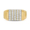 Men's 1/10 CT. T.W. Diamond Rectangle-Top Vertical Five Row Ring in 10K Gold