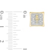 Thumbnail Image 3 of 1/10 CT. T.W. Diamond Concave Square with Ankh Stud Earrings in 10K Gold