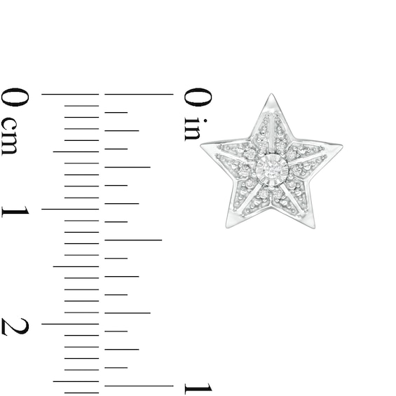 1/20 CT. T.w. Diamond Star Stud Earrings in Sterling Silver