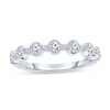 1/2 CT. T.W. Diamond Alternating Vintage-Style Stackable Band in 14K White Gold