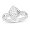 Thumbnail Image 1 of 3/4 CT. T.W. Marquise Diamond Frame Twist Shank Engagement Ring in 14K White Gold