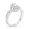 3/4 CT. T.W. Marquise Diamond Frame Twist Shank Engagement Ring in 14K White Gold