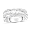 Thumbnail Image 1 of 1-1/5 CT. T.W. Baguette and Round Diamond Multi-Row Band in 14K White Gold