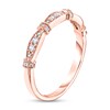 Thumbnail Image 2 of 1/5 CT. T.W. Diamond Alternating Collar Vintage-Style Stackable Band in 14K Rose Gold