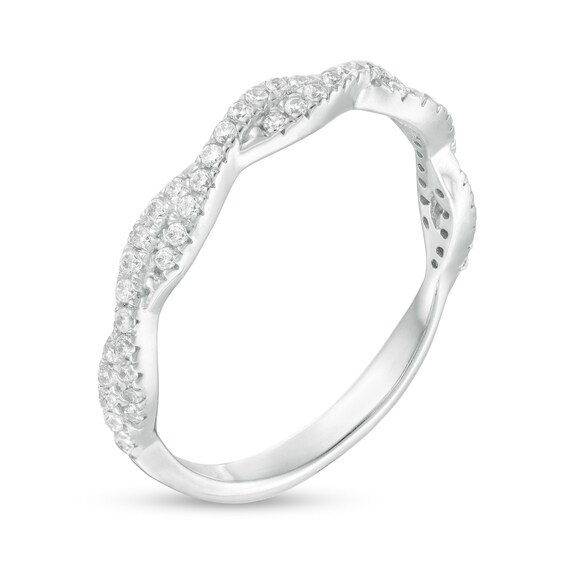 1/4 CT. T.w. Diamond Twist Stackable Band in 14K White Gold