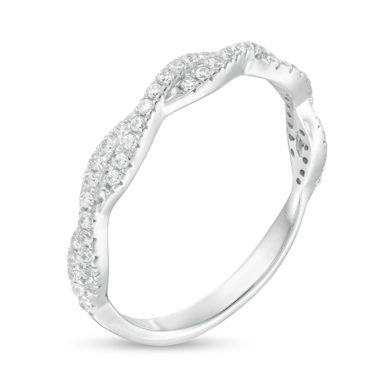 1/4 CT. T.W. Diamond Twist Stackable Band in 14K White Gold