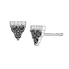 Thumbnail Image 1 of 1/4 CT. T.W. Enhanced Black and White Diamond Triangle Stud Earrings in 10K White Gold