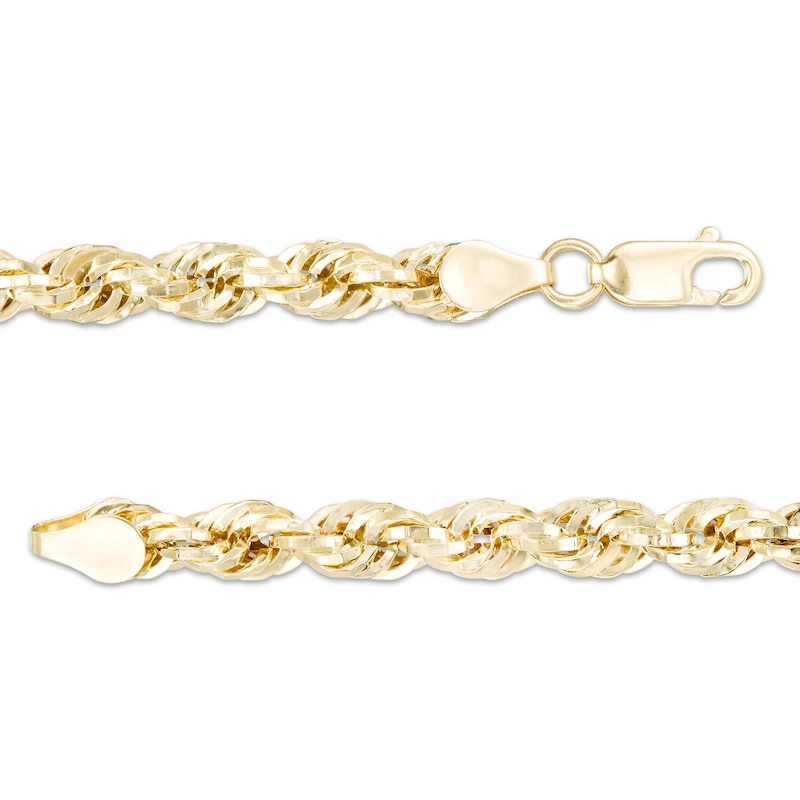 Main Image 3 of Men's 5.0mm Rope Chain Necklace in Hollow 10K Gold - 26"