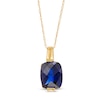 Thumbnail Image 1 of Elongated Cushion-Shaped Lab-Created Blue Sapphire Pendant in 10K Gold