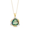 Thumbnail Image 1 of 10.0mm Trillion-Cut Mystic Fire Topaz and Diamond Accent Trinity Frame Pendant in 10K Gold