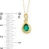 Thumbnail Image 2 of Pear-Shaped Lab-Created Emerald and Diamond Accent Cascading Teardrop Pendant in 10K Gold