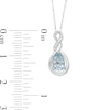 Thumbnail Image 2 of Pear-Shaped Aquamarine and Diamond Accent Cascading Teardrop Pendant in 10K White Gold