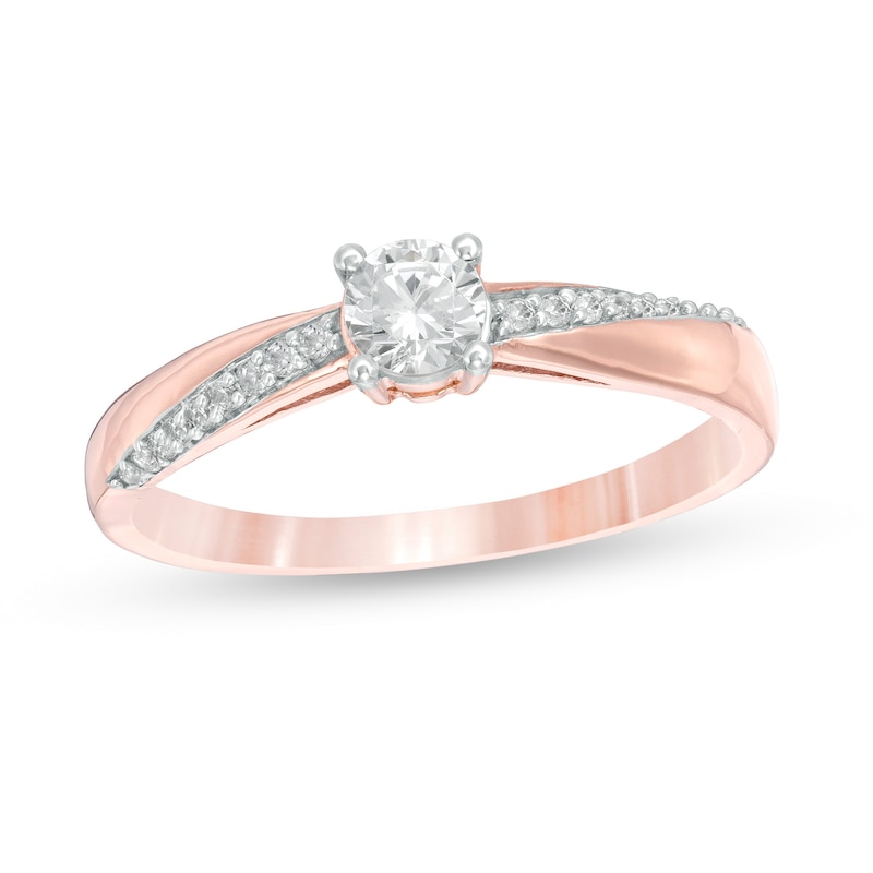 Main Image 1 of 1/3 CT. T.W. Diamond Engagement Ring in 10K Rose Gold
