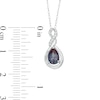 Thumbnail Image 2 of Pear-Shaped Lab-Created Alexandrite and Diamond Accent Cascading Teardrop Pendant in 10K White Gold