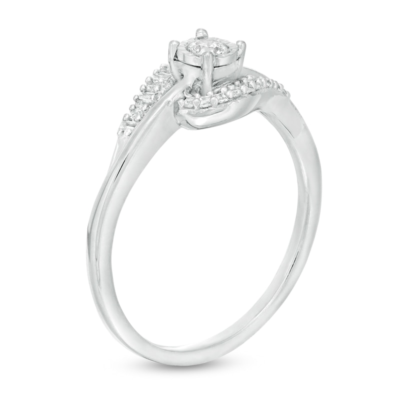 1/5 CT. T.W. Diamond Bypass Promise Ring in 10K White Gold